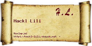 Hackl Lili névjegykártya